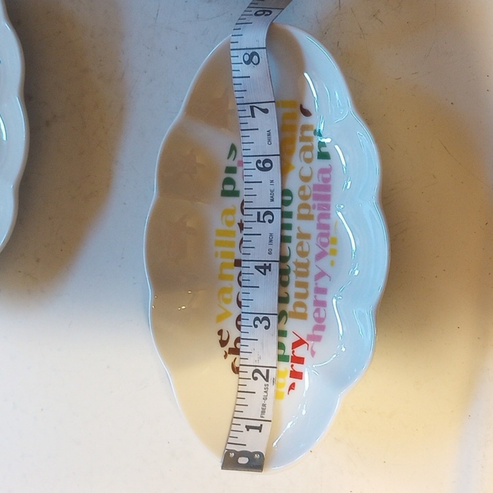 Vintage Ceramic Ice Cream Dishes, Scalloped Edges, Box, White, Banana Split - Picture 6 of 6